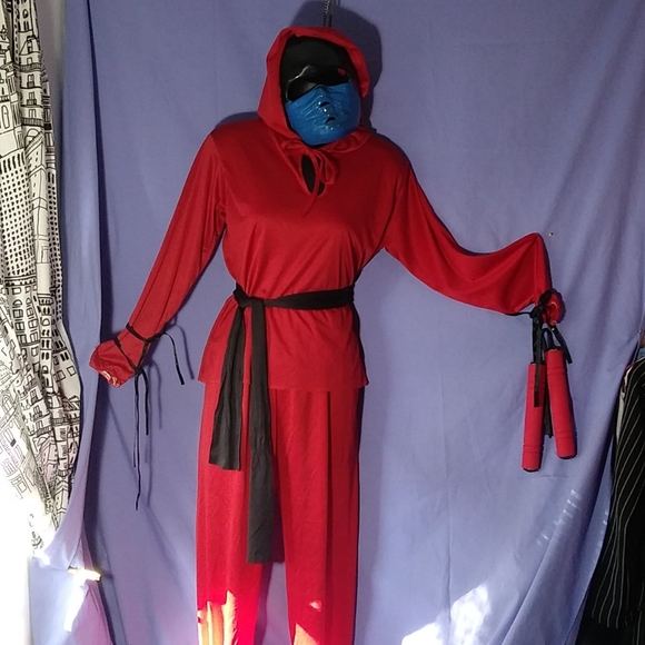 Ninja costume with mask and foam num chucks sz. Lg - Picture 2 of 16